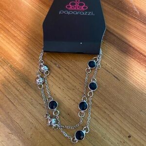 Paparazzi Silver Bracelet with Black Accents